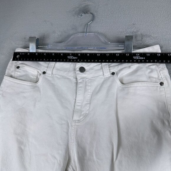 Croft & Barrow Wide Leg Jeans Womens Size 12 Average Natural Fit Stretch White - Picture 8 of 12